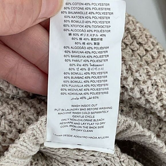 Michael Michael Kors Waffle Knit Long Sleeve Turtleneck Sweater Tan Women Small - Picture 6 of 6